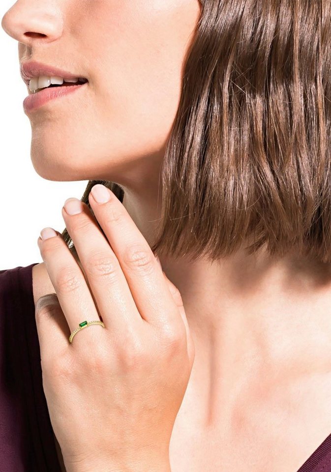 Amor Fingerring Smaragreen, mit Zirkonia (synth) – Bild 2 von 3
