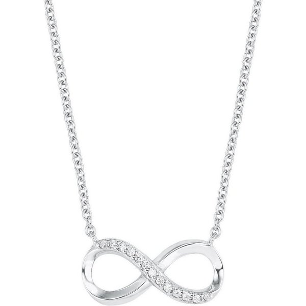Amor Kette mit Anhänger Infinity Unendlichkeitsschleife, mit Zirkonia (synth)