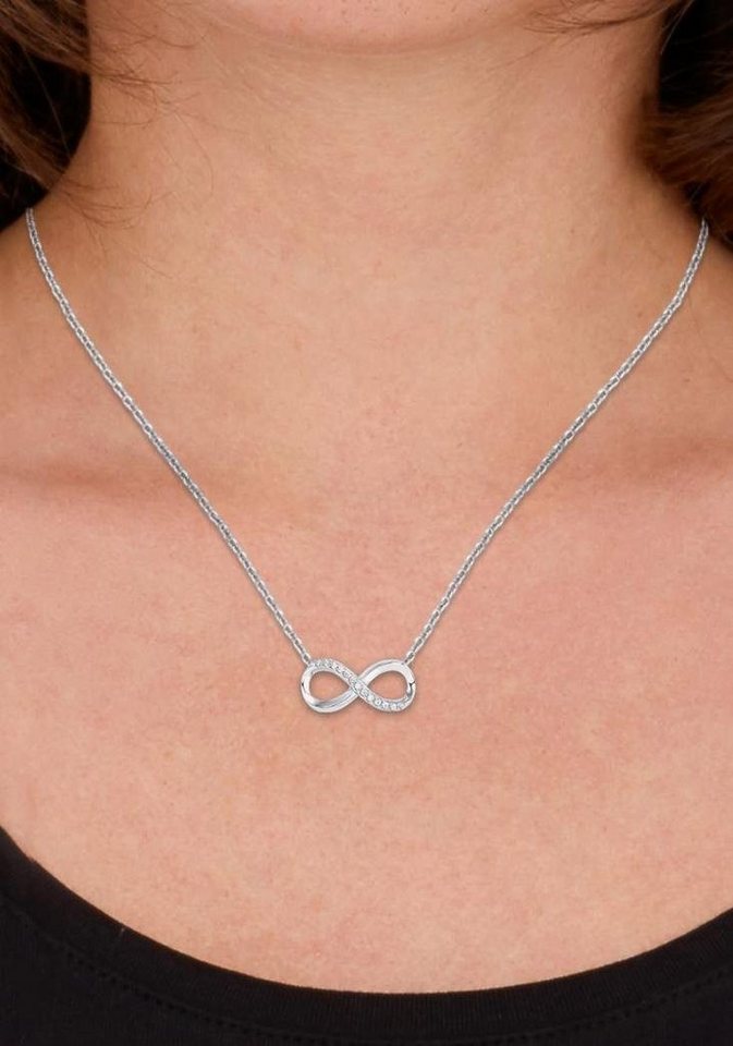 Amor Kette mit Anhänger Infinity Unendlichkeitsschleife, mit Zirkonia (synth) – Bild 3 von 4