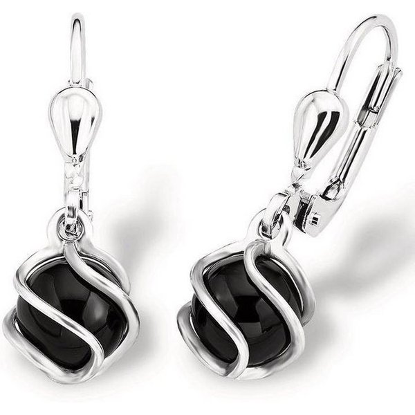 Amor Paar Ohrhänger, Made in Germany, mit Onyx