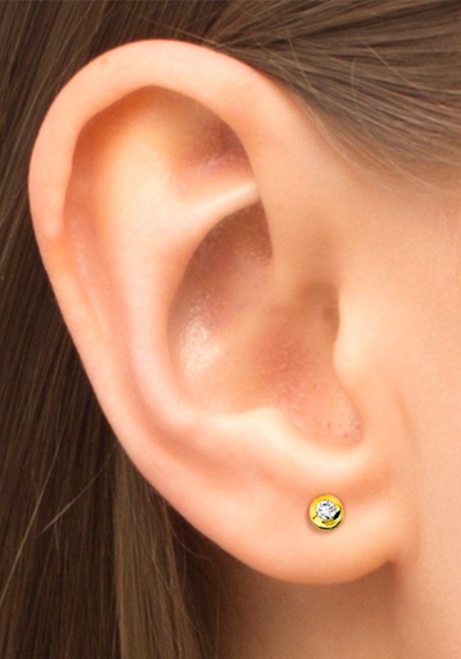 Amor Paar Ohrstecker, mit Zirkonia (synth) – Bild 2 von 2