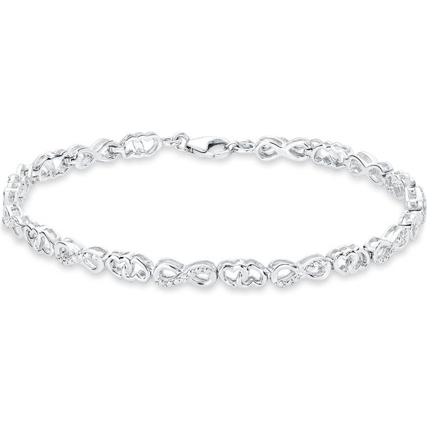 Amor Silberarmband Schmuck Geschenk Armkette Herz, Liebe, Infinity, Unendlichkeit, mit Zirkonia (synth)