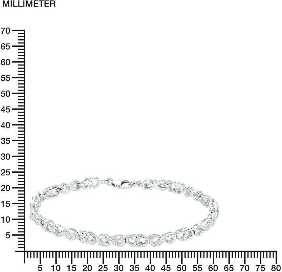 Amor Silberarmband Schmuck Geschenk Armkette Herz, Liebe, Infinity, Unendlichkeit, mit Zirkonia (synth) – Bild 2 von 5