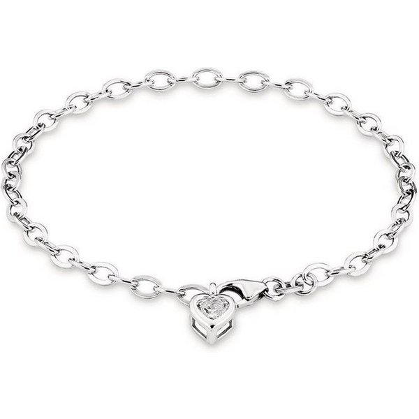 Amor Silberarmband Schmuck Geschenk Armkette Herz LIEBE, Made in Germany - mit Zirkonia (synth)