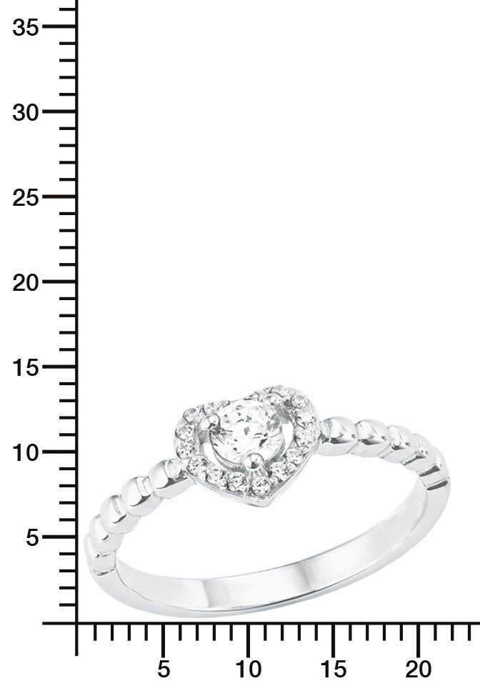 Amor Silberring Herz, mit Zirkonia (synth) – Bild 2 von 3