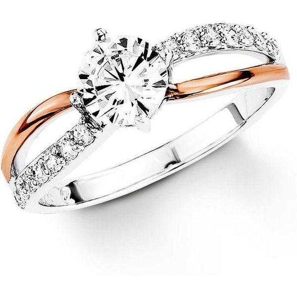 Amor Silberring Schmuck Geschenk, Fingerring Verlobung, mit Zirkonia (synth)