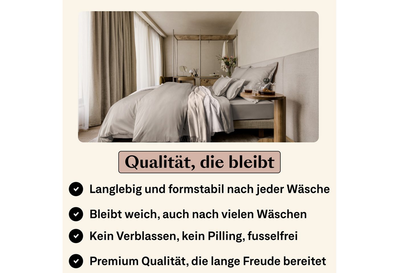 Amqua Spannbettlaken, Premium Mako Satin Spanntuch, 100% ägyptische Baumwolle, Gummizug: rundum, weiche & atmungsaktive Bettlaken / Laken für Matratzen bis 30cm – Bild 4 von 5