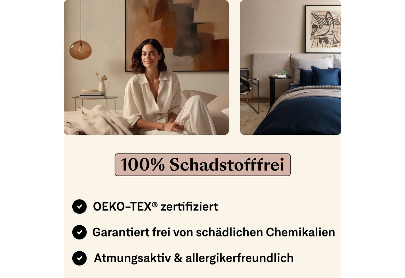 Amqua Spannbettlaken, Premium Mako Satin Spanntuch, 100% ägyptische Baumwolle, Gummizug: rundum, weiche & atmungsaktive Bettlaken / Laken für Matratzen bis 30cm – Bild 5 von 5