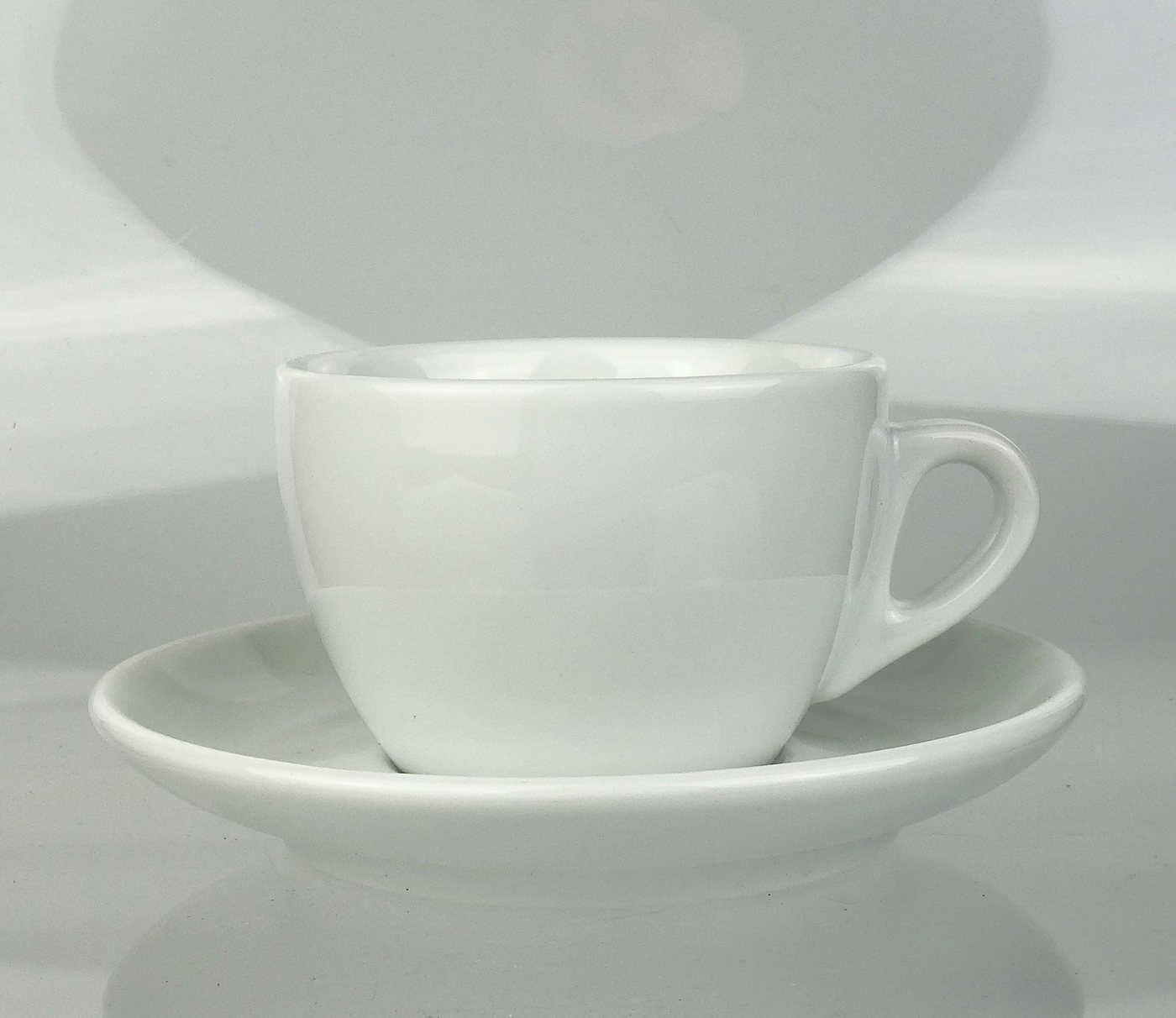 Ancap Cappuccinotasse dickwandig, weiss, Made in Italy, 180 ml, 2-tlg., Porzellan – Bild 5 von 5