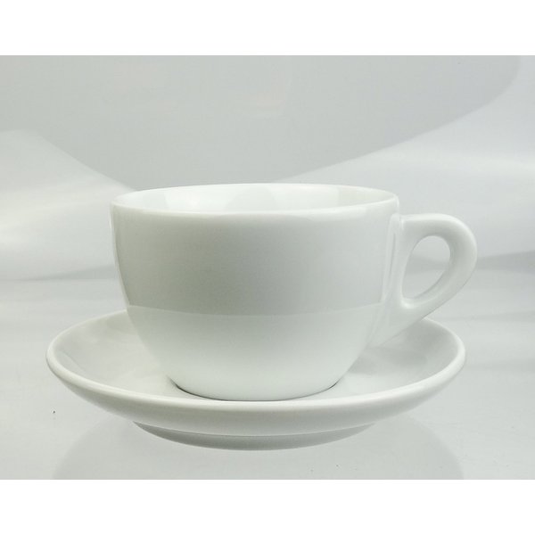 Ancap Cappuccinotasse dickwandig, weiss, gross, Made in Italy, 2-tlg., Porzellan