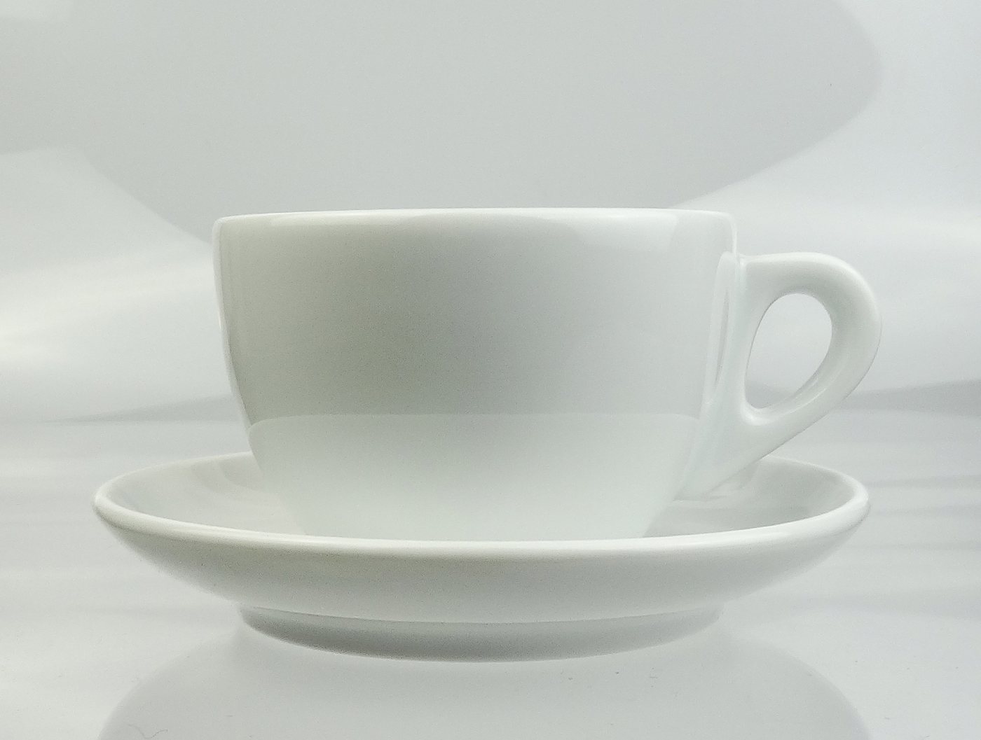 Ancap Cappuccinotasse dickwandig, weiss, gross, Made in Italy, 2-tlg., Porzellan – Bild 2 von 5