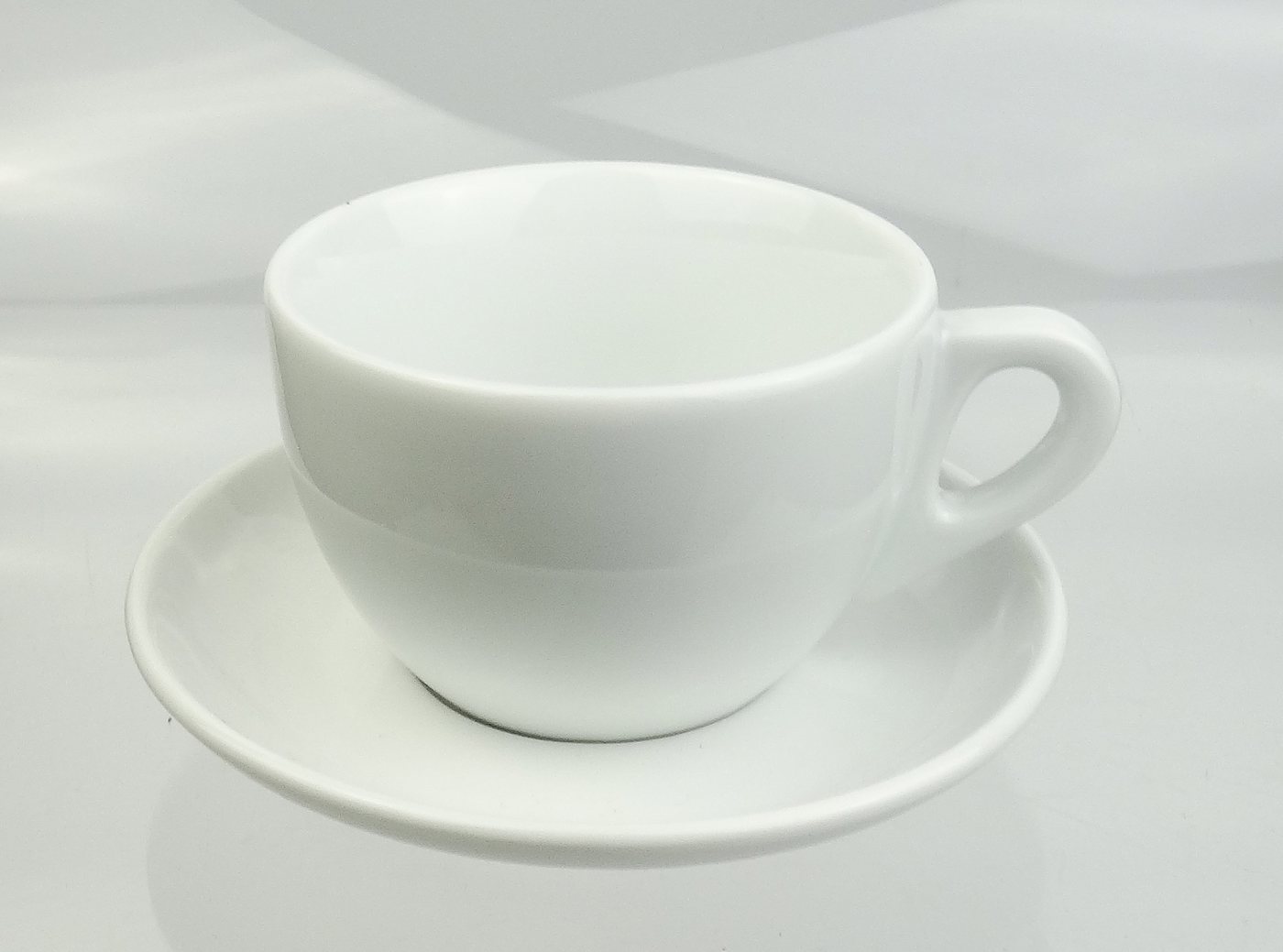 Ancap Cappuccinotasse dickwandig, weiss, gross, Made in Italy, 2-tlg., Porzellan – Bild 3 von 5
