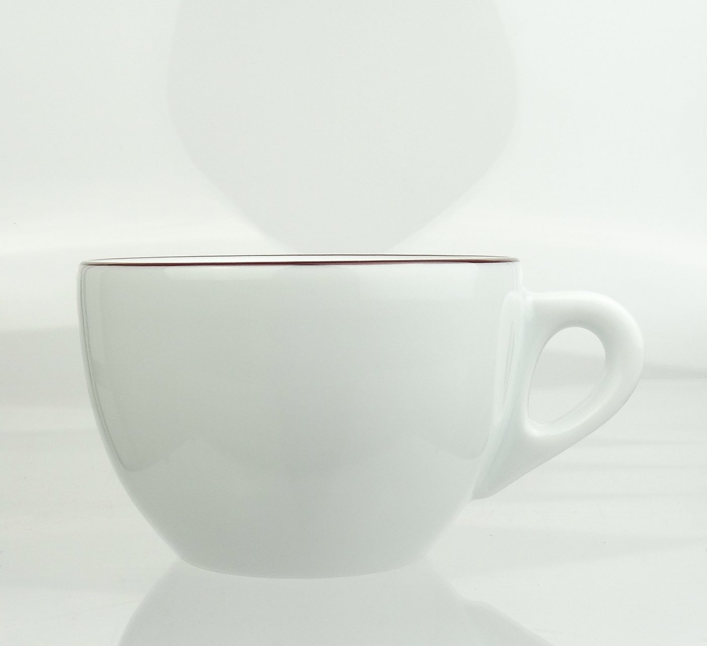 Ancap Cappuccinotasse dickwandig, brauner Rand, Made in Italy, 2-tlg., Porzellan, 2-teilig – Bild 2 von 5