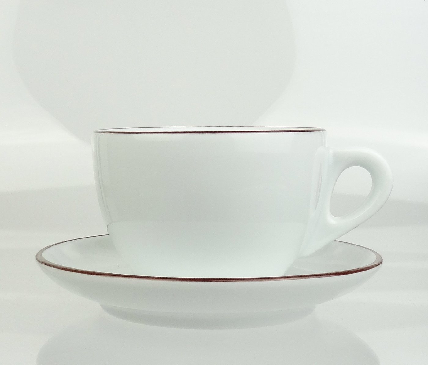 Ancap Cappuccinotasse dickwandig, brauner Rand, Made in Italy, 2-tlg., Porzellan, 2-teilig – Bild 3 von 5