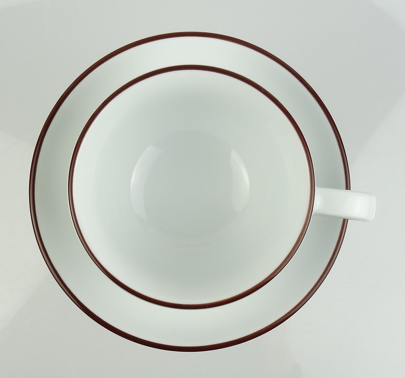 Ancap Cappuccinotasse dickwandig, brauner Rand, Made in Italy, 2-tlg., Porzellan, 2-teilig – Bild 4 von 5