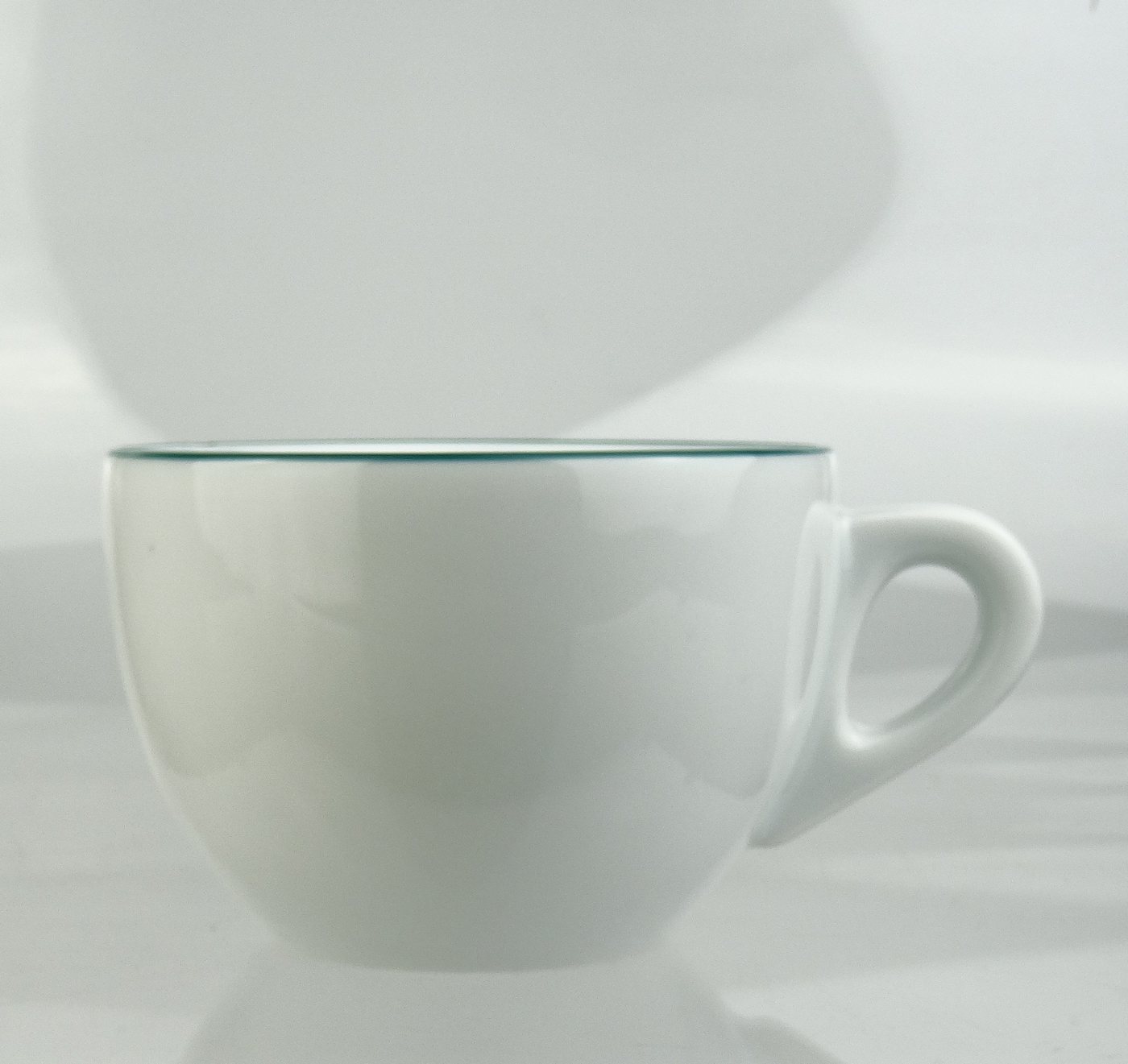 Ancap Cappuccinotasse dickwandig, blaugrüner Rand, Made in Italy, 2-tlg., Porzellan, 2-teilig – Bild 3 von 3