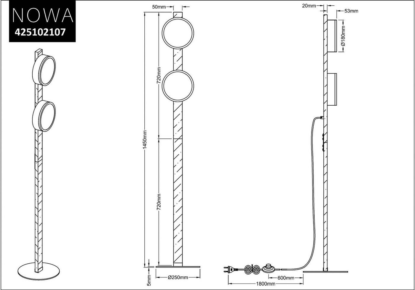 andas LED Stehlampe Fjälla, LED fest integriert, Warmweiß, Treiber tauschbar, Leuchtmittel fest verbaut, 3-stufen schaltbar – Bild 5 von 5