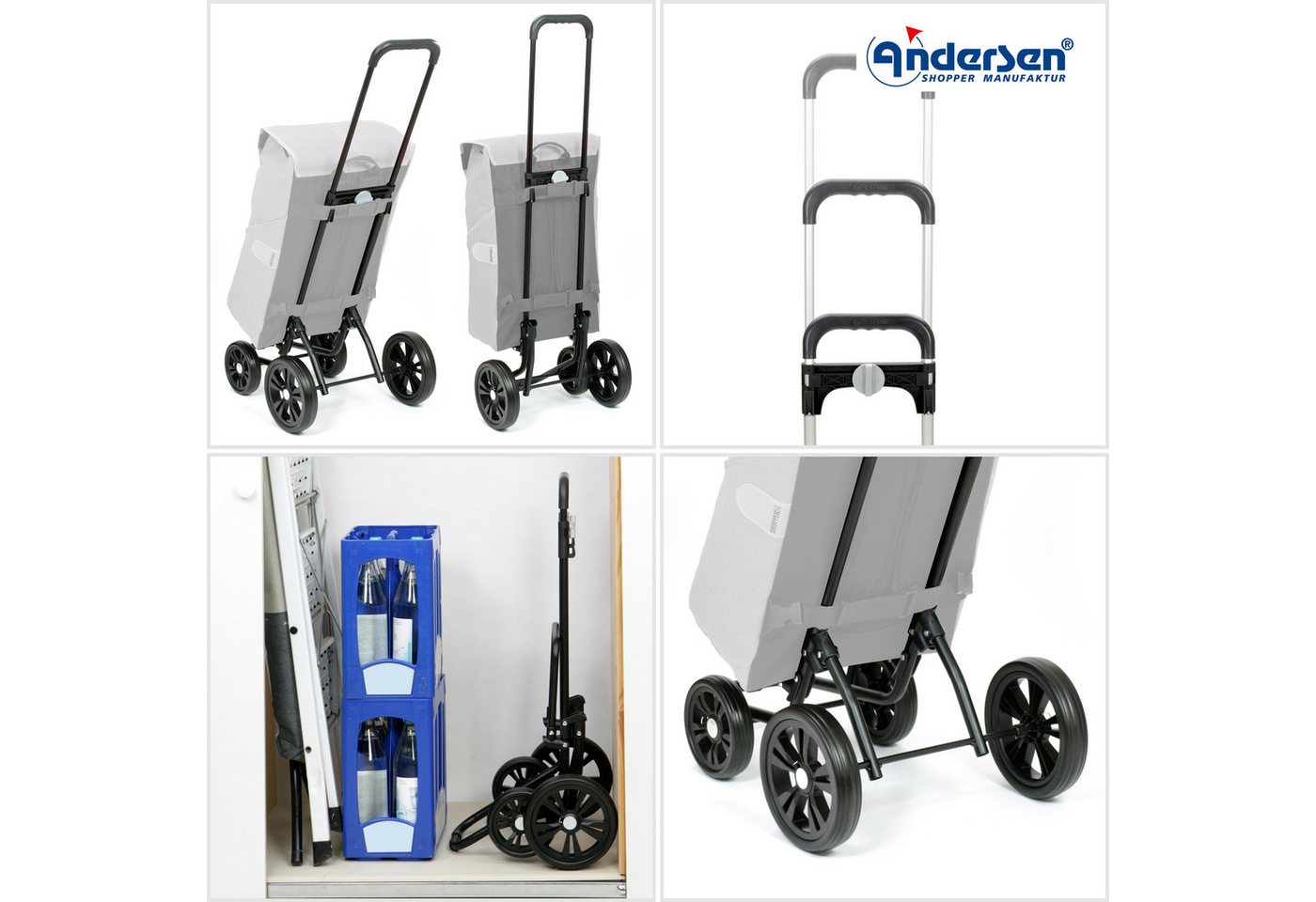 Andersen Einkaufstrolley Quattro Shopper Milla schwarz – Bild 4 von 5