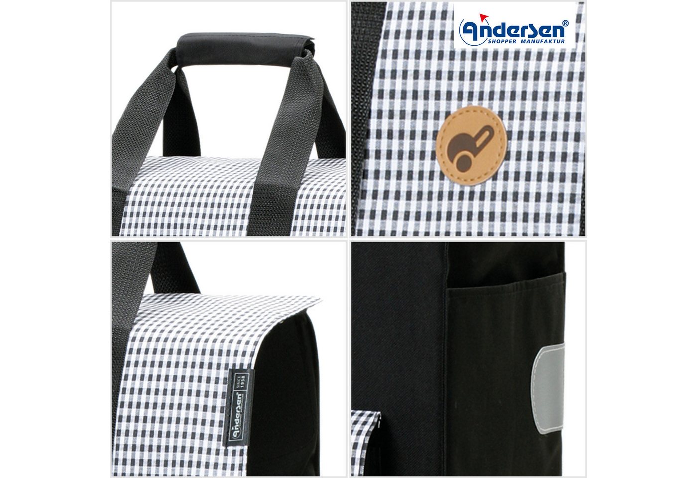 Andersen Einkaufstrolley Quattro Shopper Milla schwarz – Bild 5 von 5