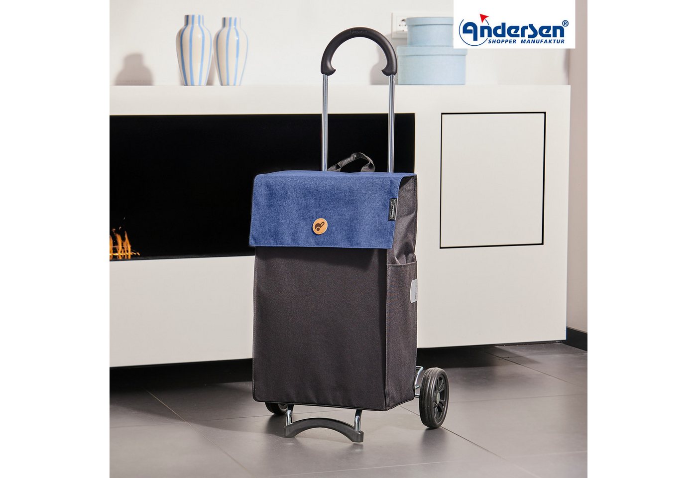 Andersen Einkaufstrolley Scala Shopper Hera blau, belastbar bis 40kg, wasserabweisend – Bild 2 von 5