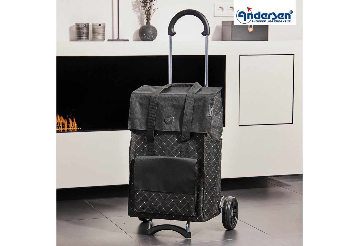 Andersen Einkaufstrolley Scala Shopper Lisa schwarz, belastbar bis 40kg, wasserabweisend – Bild 2 von 5