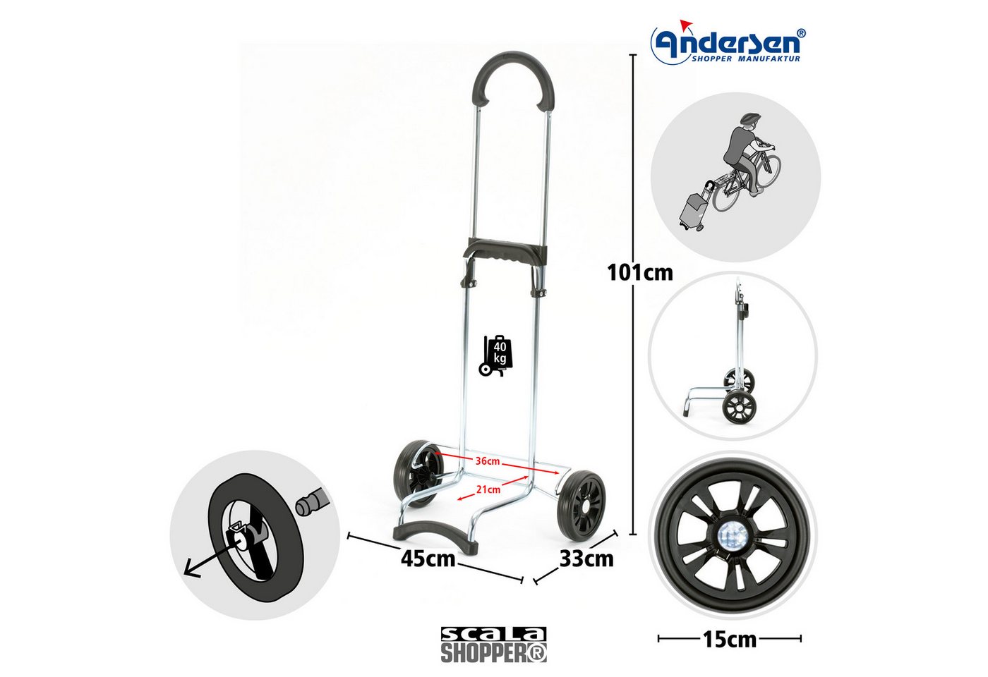 Andersen Einkaufstrolley Scala Shopper MIX A05, belastbar bis 40kg, wasserabweisend – Bild 2 von 5