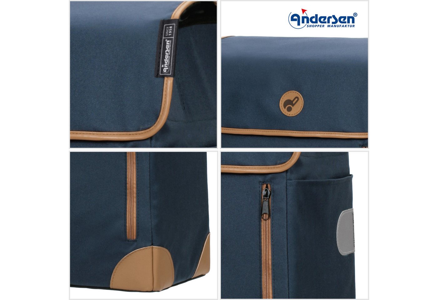 Andersen Einkaufstrolley Scala Shopper Weda blau, belastbar bis 40kg, wasserabweisend – Bild 5 von 5