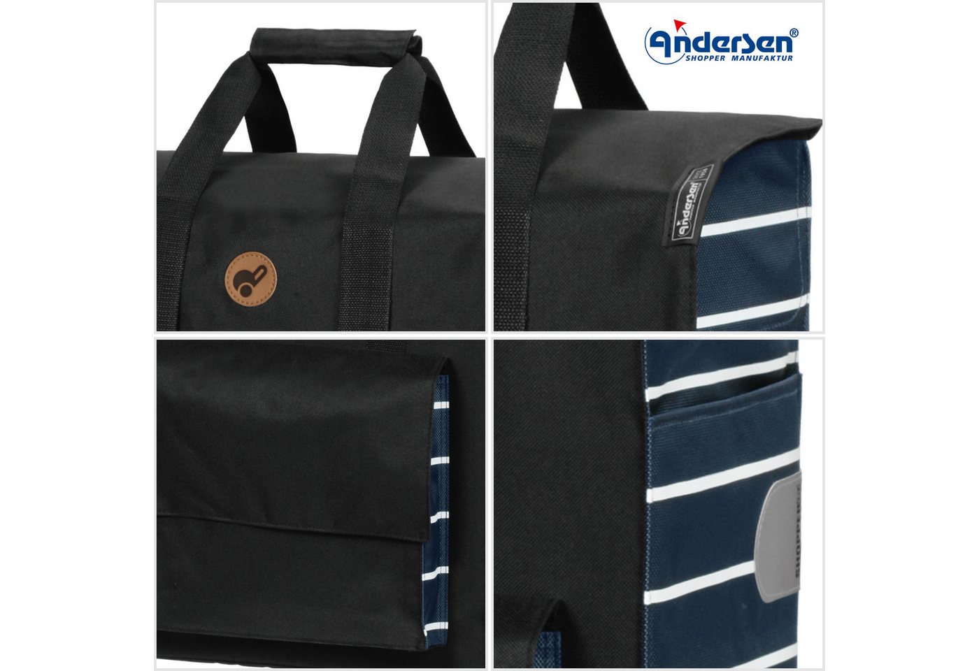 Andersen Einkaufstrolley Tasche Jella blau, wasserabweisend – Bild 3 von 4
