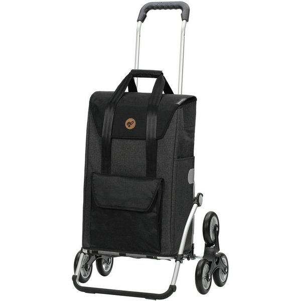 Andersen Einkaufstrolley Treppenst. Royal Sh. Senta 2.0 schwarz, klappbare Ladefläche, belastbar bis 50kg, wasserabweisend