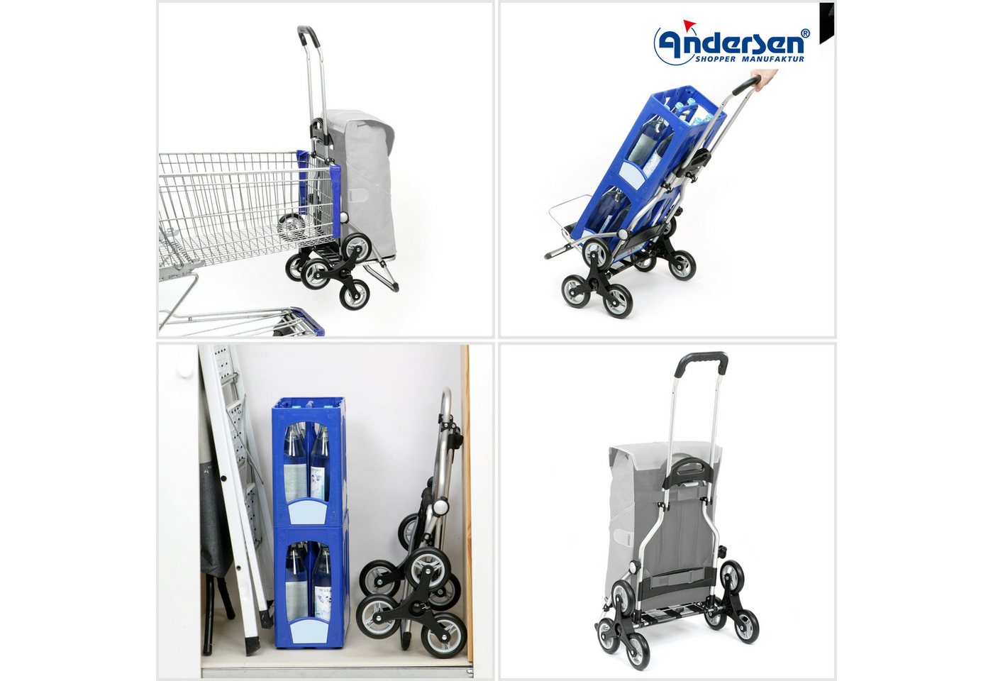 Andersen Einkaufstrolley Treppenst. Royal Sh. Senta 2.0 schwarz, klappbare Ladefläche, belastbar bis 50kg, wasserabweisend – Bild 4 von 5