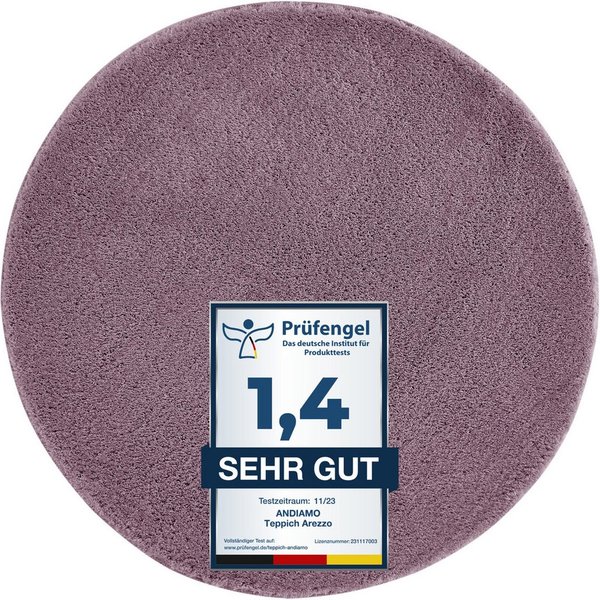 Andiamo Badematte Arezzo, Badvorleger, Badezimmer Teppich, Duschvorleger, Höhe 16 mm, rutschhemmend beschichtet, schnell trocknend, fußbodenheizungsgeeignet, Po