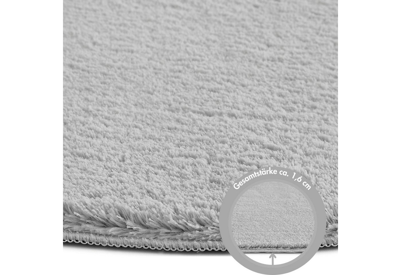 Andiamo Badematte Arezzo, Badvorleger, Badezimmer Teppich, Duschvorleger, Höhe 16 mm, rutschhemmend beschichtet, schnell trocknend, fußbodenheizungsgeeignet, Po – Bild 4 von 5