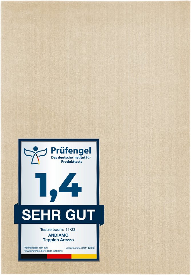 Andiamo Badematte Arezzo, Badvorleger, Badezimmer Teppich, Duschvorleger, Höhe 16 mm, rutschhemmend beschichtet, schnell trocknend, fußbodenheizungsgeeignet, Po – Bild 2 von 5