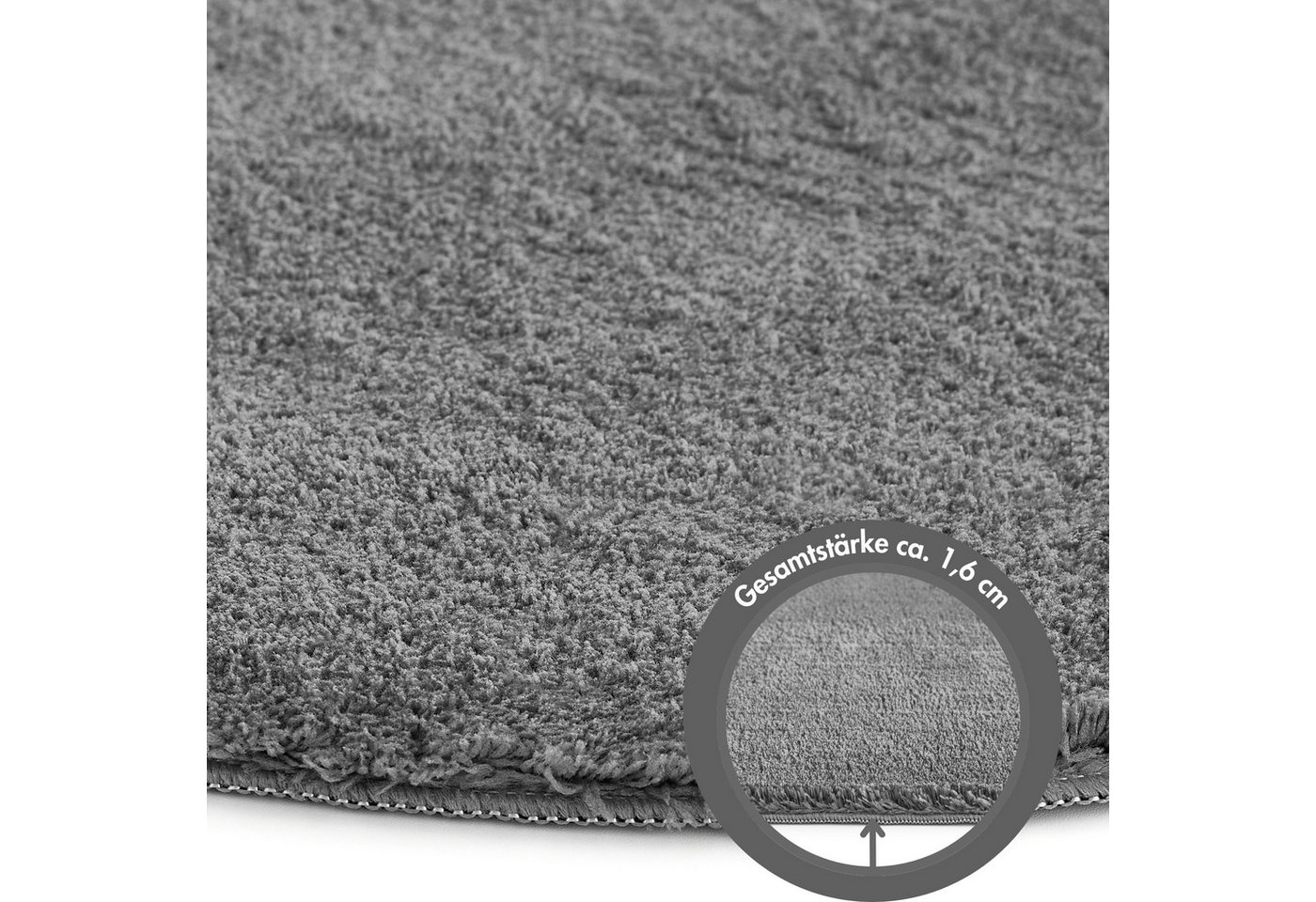 Andiamo Badematte Arezzo, Badvorleger, Badezimmer Teppich, Duschvorleger, Höhe 16 mm, rutschhemmend beschichtet, schnell trocknend, fußbodenheizungsgeeignet, Po – Bild 4 von 5
