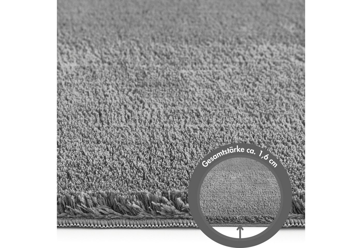 Andiamo Badematte Arezzo, Badvorleger, Badezimmer Teppich, Duschvorleger, Höhe 16 mm, rutschhemmend beschichtet, schnell trocknend, fußbodenheizungsgeeignet, Po – Bild 5 von 5