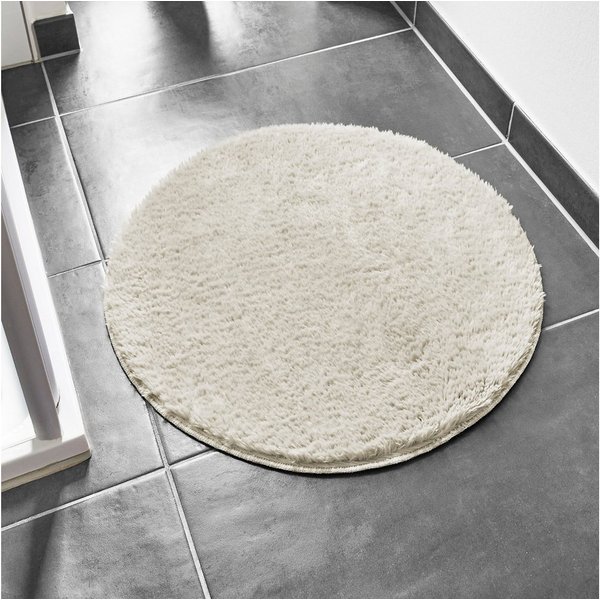 Andiamo Badematte Florida, Höhe 23 mm, rutschhemmend beschichtet, schnell trocknend, fußbodenheizungsgeeignet, Polyester, rund, Uni Farben, besonders weich, auc