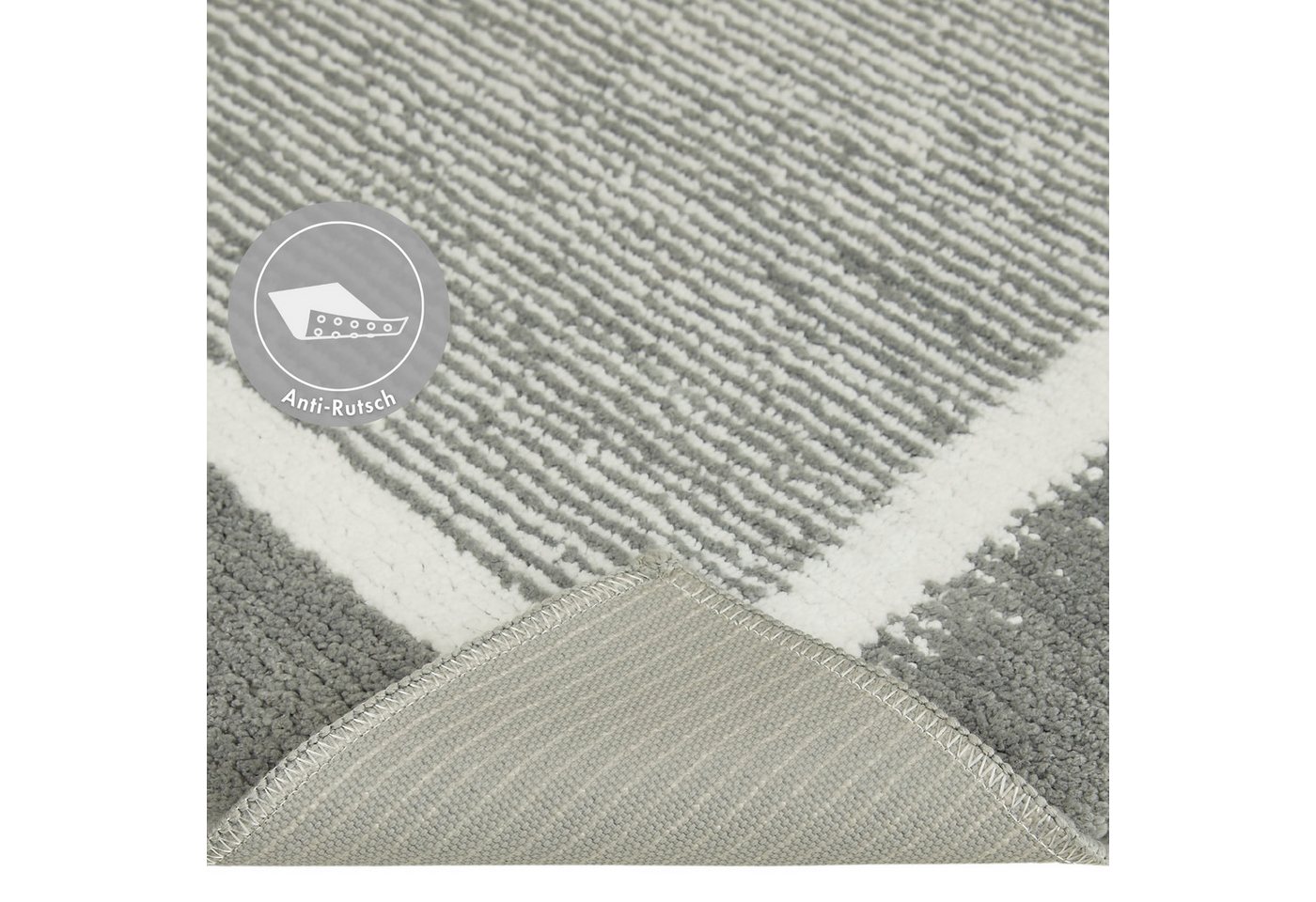 Andiamo Badematte Maui, Höhe 15 mm, rutschhemmend beschichtet, fußbodenheizungsgeeignet, Polyester, rechteckig, gestreift, mit Bordüre, auch als 2er Set erhältl – Bild 4 von 5