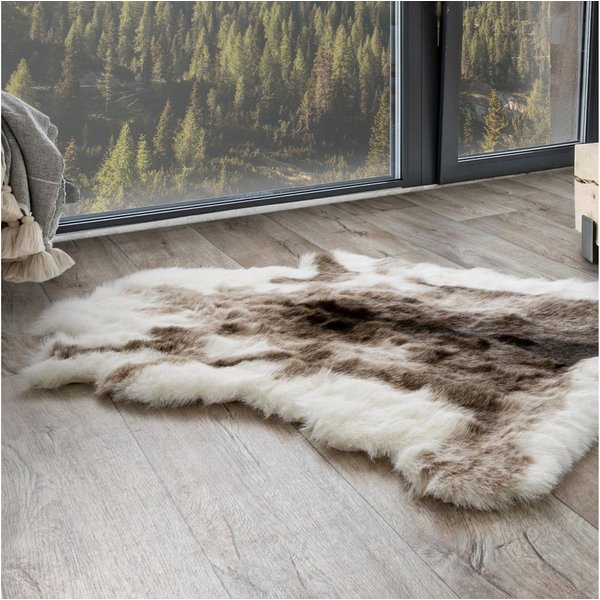 Andiamo Fellteppich Rentierfell, fellförmig, Höhe: 60 mm, Rentier-Kunstfell, weich & kuschelig, Wohnzimmer, Schlafzimmer