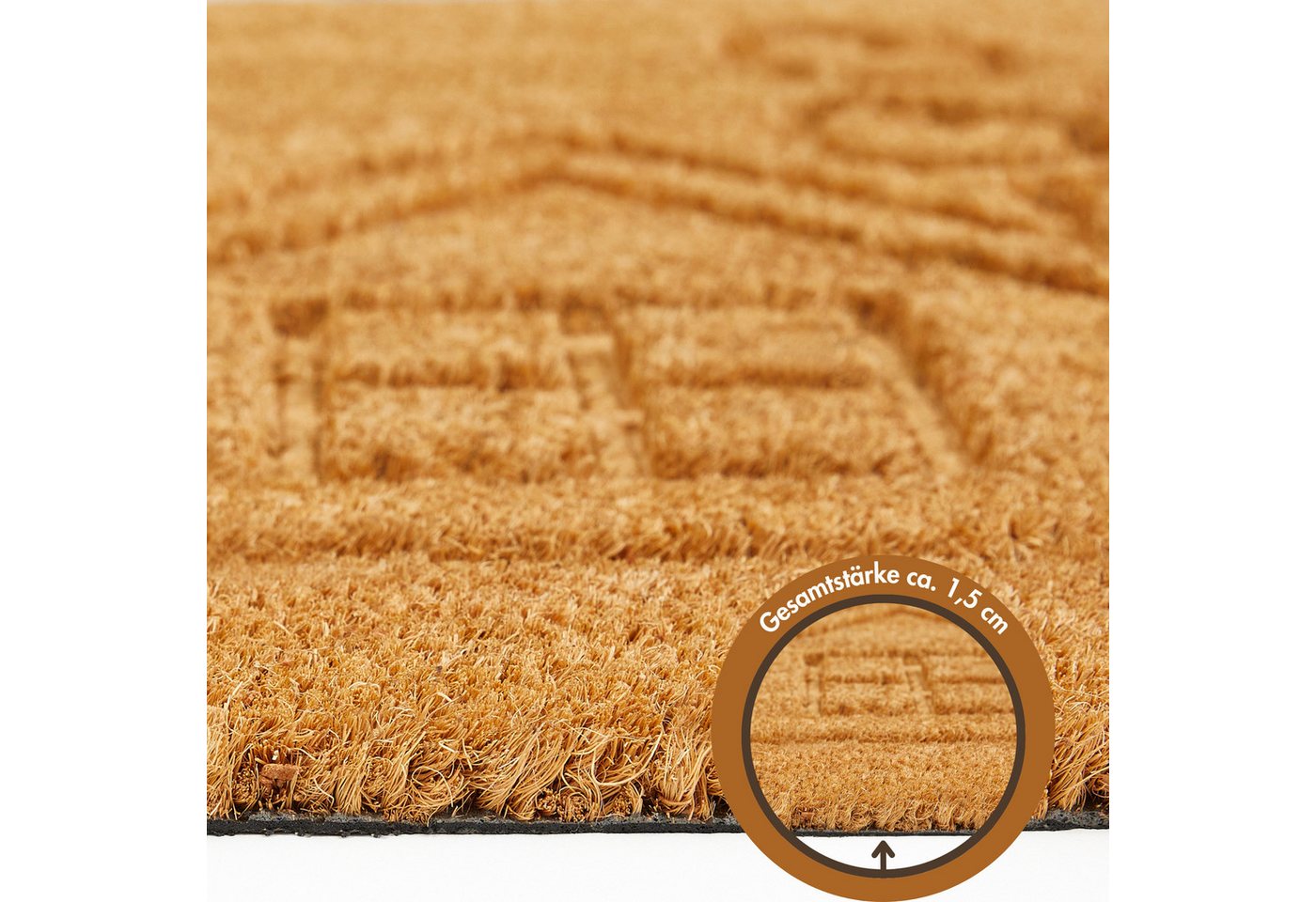 Andiamo Fußmatte Kokos, rechteckig, Höhe: 15 mm, Schmutzfangmatte, verschiedene Designs, In- und Outdoor geeignet – Bild 4 von 5