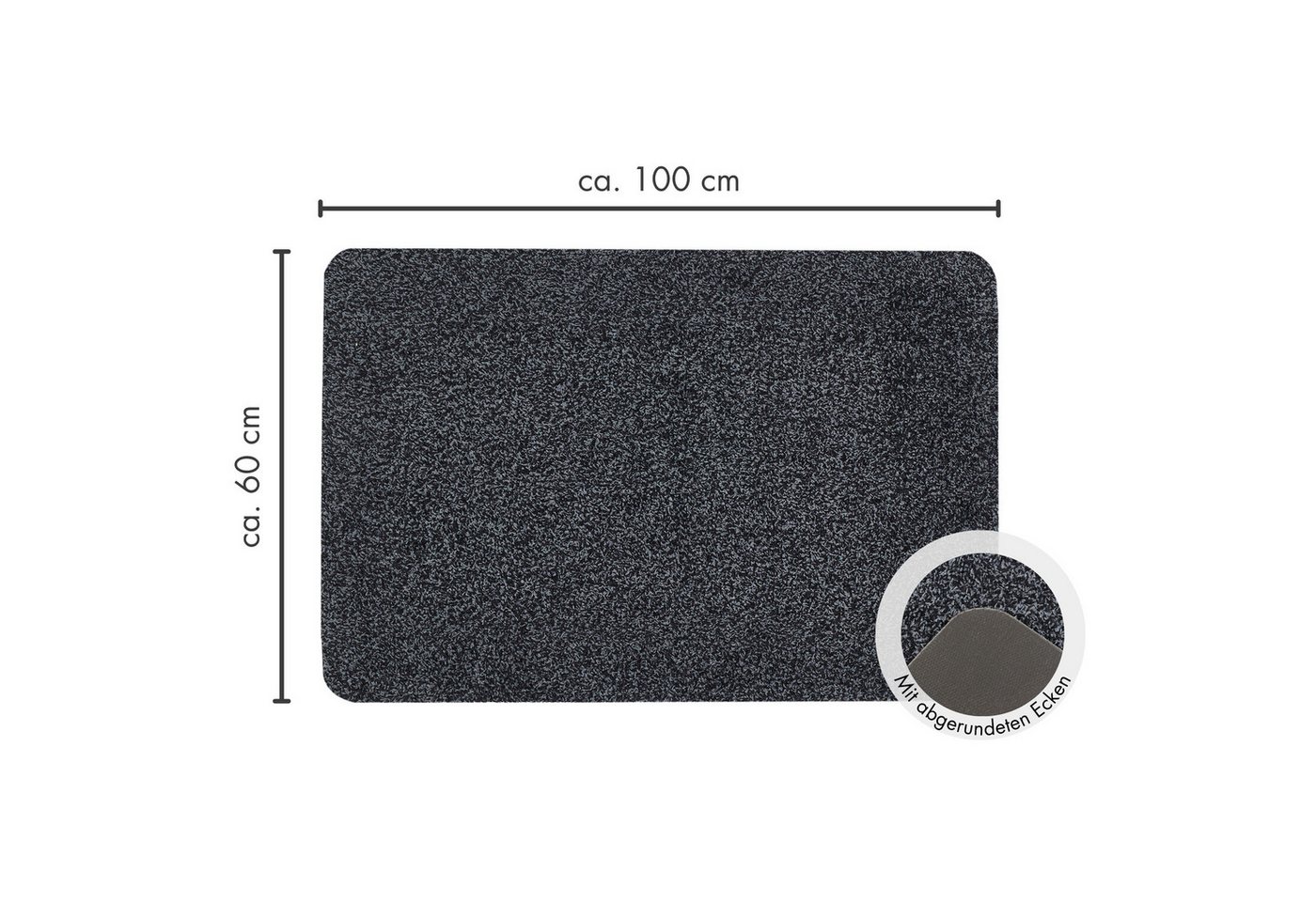 Andiamo Fußmatte Samson, rechteckig, Höhe: 6 mm, Schmutzfangmatte, waschbar, rutschhemmend, auch als 2er Set erhältlich – Bild 3 von 5