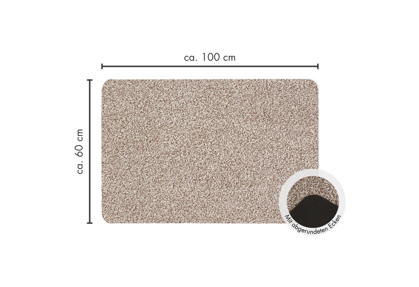 Andiamo Fußmatte Samson, rechteckig, Höhe: 6 mm, Schmutzfangmatte, waschbar, rutschhemmend, auch als 2er Set erhältlich – Bild 3 von 5