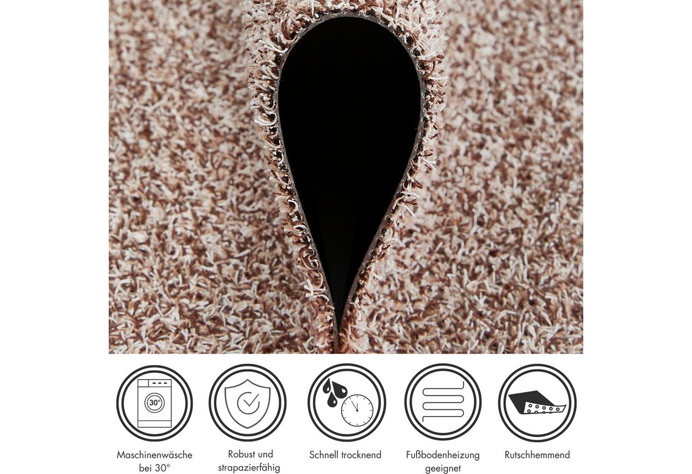Andiamo Fußmatte Samson, rechteckig, Höhe: 6 mm, Schmutzfangmatte, waschbar, rutschhemmend, auch als 2er Set erhältlich – Bild 4 von 5