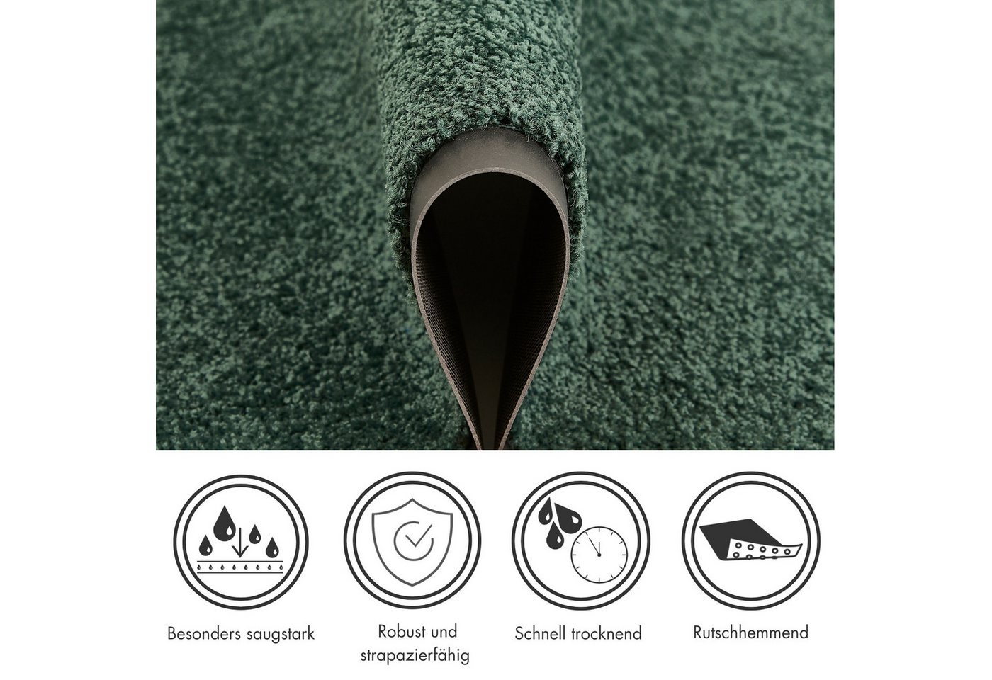 Andiamo Fußmatte Verdi, rechteckig, Höhe: 6 mm, Schmutzfangmatte, Eingangsmatte, rutschfest, strapazierfähig – Bild 3 von 5