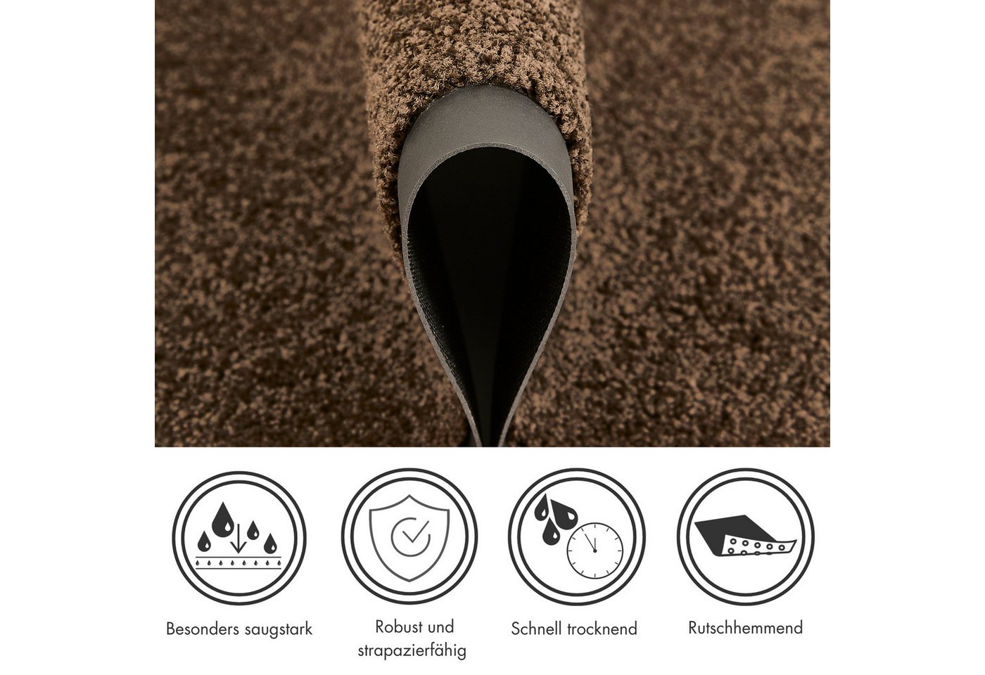 Andiamo Fußmatte Verdi, rechteckig, Höhe: 6 mm, Schmutzfangmatte, Eingangsmatte, rutschfest, strapazierfähig – Bild 3 von 5