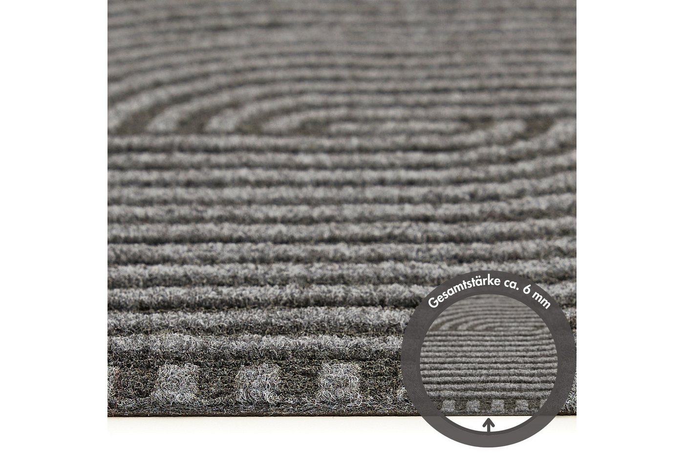 Andiamo Fußmatte Yukon, rechteckig, Höhe: 6 mm, Schmutzfangmatte, modernes Design, robust, waschbar, rutschhemmend – Bild 5 von 5