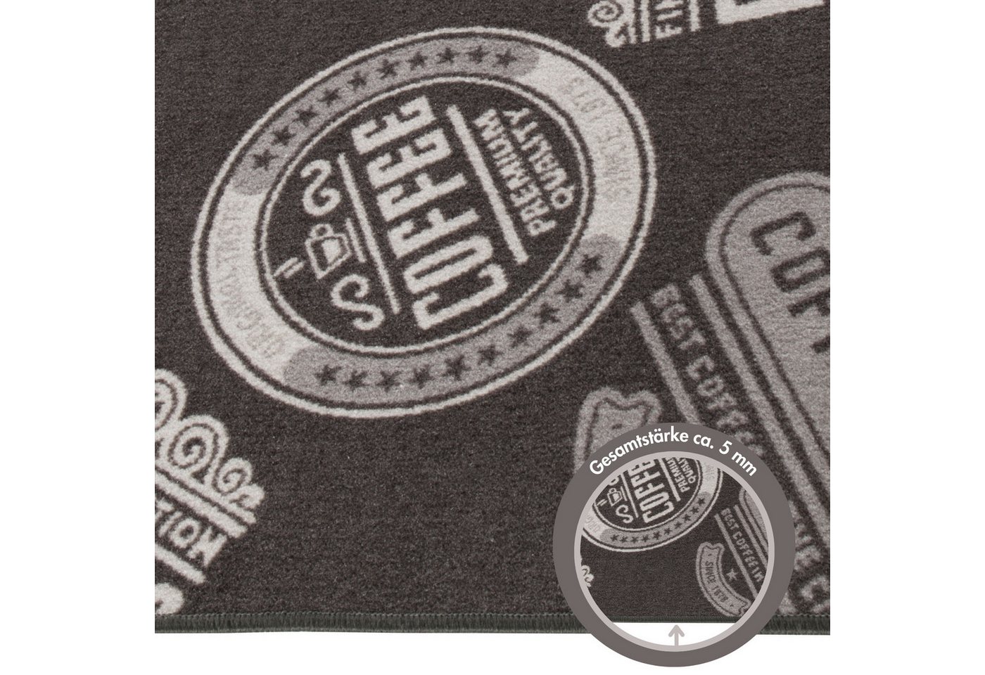 Andiamo Küchenläufer Coffeeshop, rechteckig, Höhe: 5 mm, mit Schriftzug, Küche, Kundenliebling – Bild 4 von 5