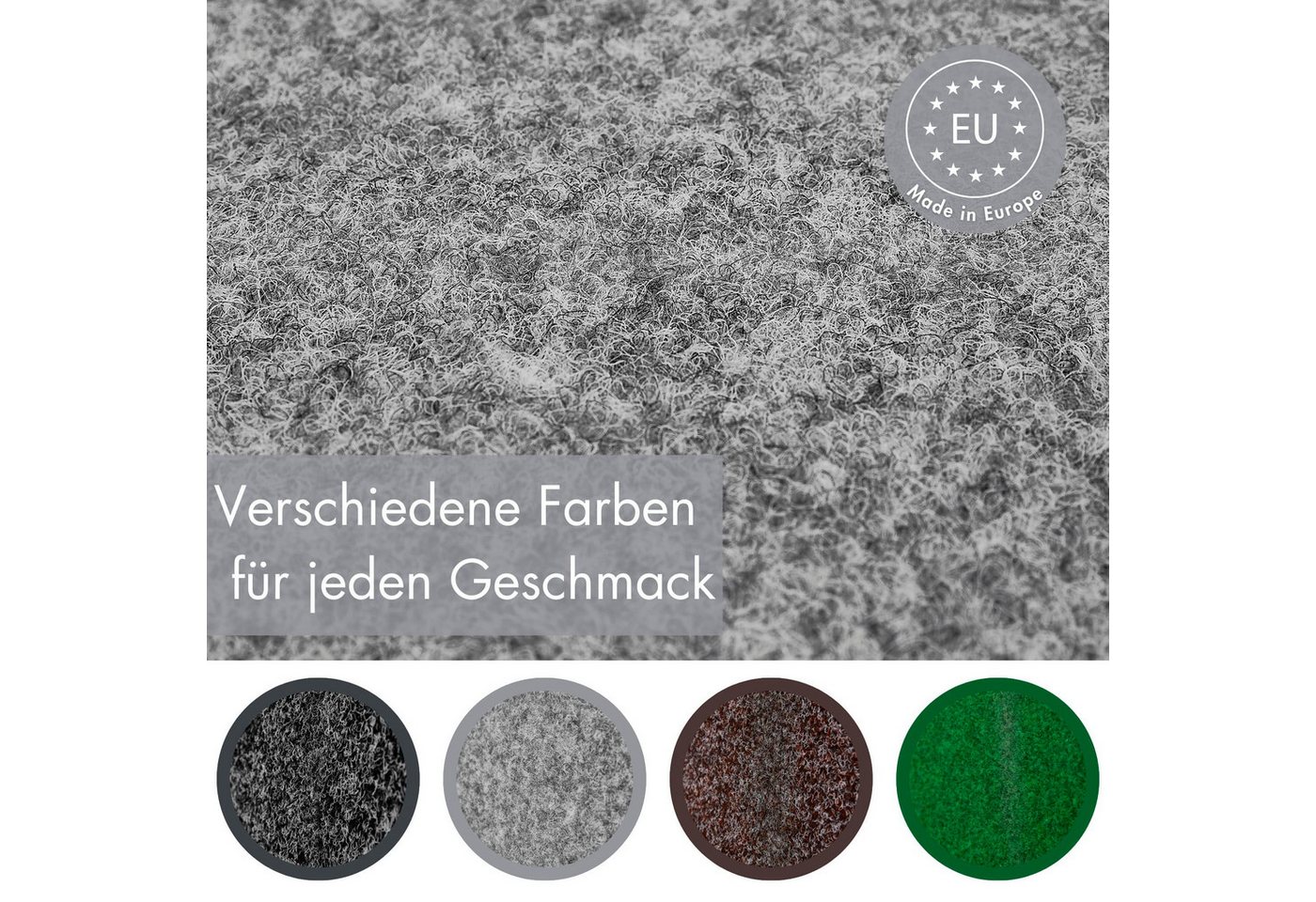 Andiamo Kunstrasen Aberdeen, Gesamthöhe ca. 10 mm, rechteckig, mit Drainagenoppen, für Balkon, Terrasse, Wintergarten, Nadelfilzoptik – Bild 2 von 5