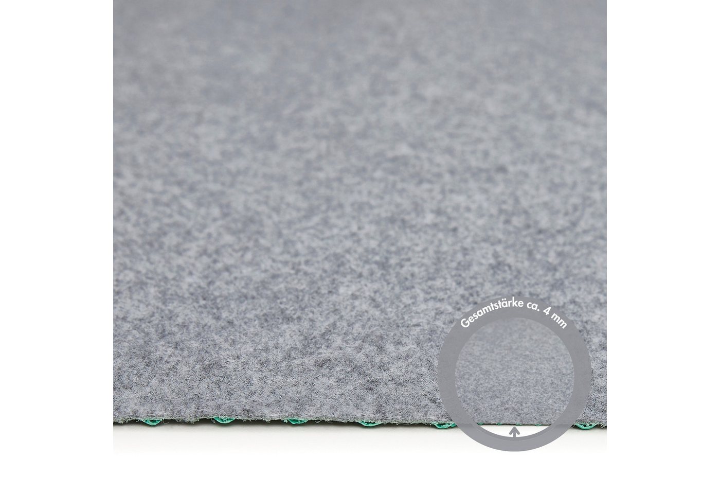 Andiamo Kunstrasen Field, Gesamthöhe ca. 4 mm, rechteckig, für Balkon & Terrasse, mit Drainage-Noppen, Nadelfilz-Optik – Bild 3 von 5