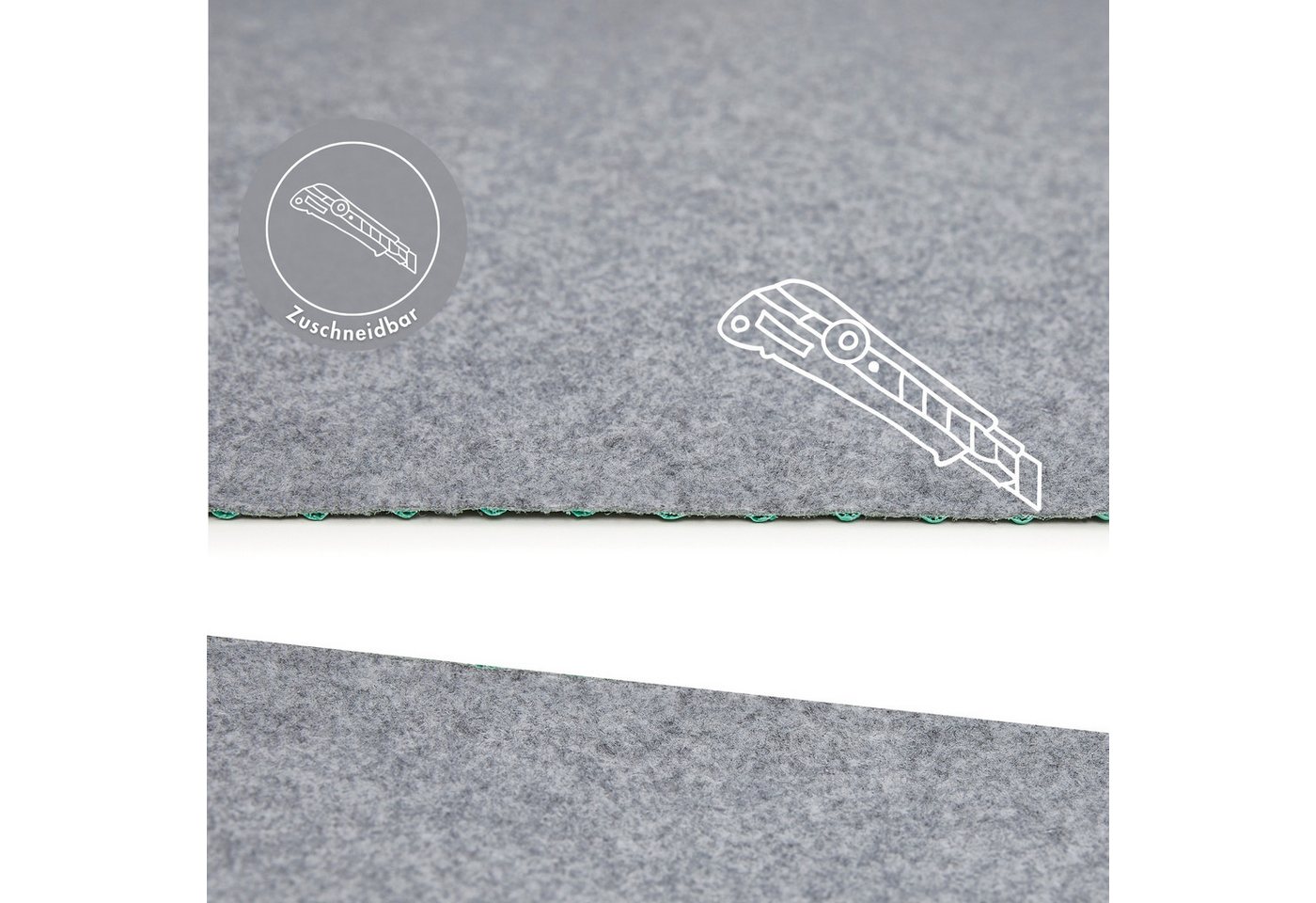 Andiamo Kunstrasen Field, Gesamthöhe ca. 4 mm, rechteckig, für Balkon & Terrasse, mit Drainage-Noppen, Nadelfilz-Optik – Bild 5 von 5