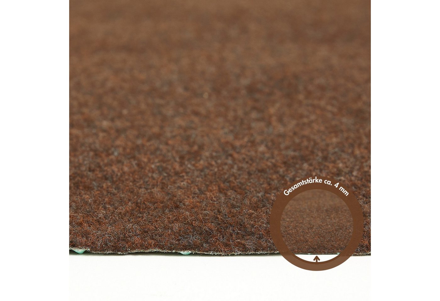Andiamo Kunstrasen Field, Gesamthöhe ca. 4 mm, rechteckig, für Balkon & Terrasse, mit Drainage-Noppen, Nadelfilz-Optik – Bild 3 von 5